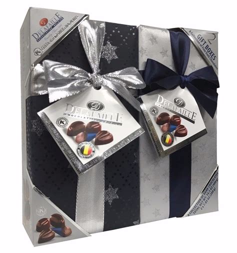 Delafaille Premium Filled Quality Belgian Dark Chocolate - 2 Gift Wrap ...