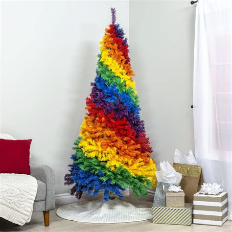 BCP 7ft Artificial Rainbow Full Fir Christmas Tree Holiday Decor w/ Metal Stand 842957115969 | eBay