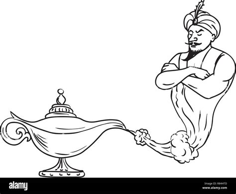 Genie coming out magic lamp hi-res stock photography and images - Alamy
