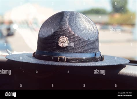 Trooper's hat inside cruiser. Missouri State Highway Patrol, St Louis, USA Stock Photo - Alamy