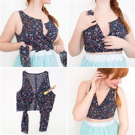 You can make a no-sew crop top in less than 15 minutes to wear throughout the summer by ...