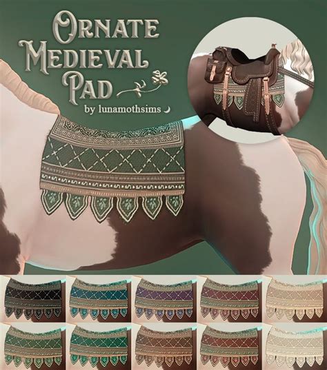 ☘️📜 Ornate Medieval Saddle Pad ☘️📜 | Sims 4 pets, Play sims 4, Sims 4