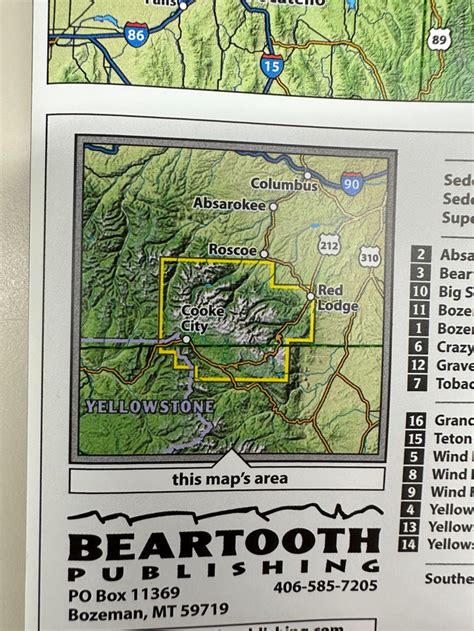 Beartooth Mountains Topo Map