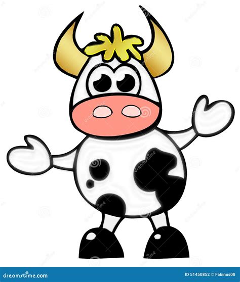 Funny Cartoon Cow Drawing Stock Illustration - Image: 51450852