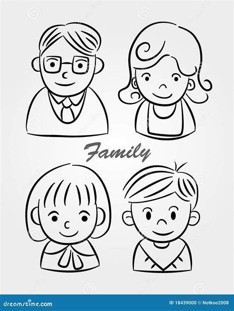 Easy Cartoon Family Drawing