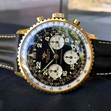 Vintage Breitling Navitimer 809 Cosmonaute Chronogrpaph Gold Filled LN ...