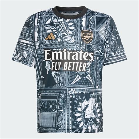 adidas Arsenal Ian Wright Pre-Match Jersey Kids - Black | Free Shipping ...