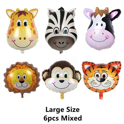 Big Safari Party Theme Balloon Zoo Jungle Party Animal Foil Balloons Kit Kids Birthday Party ...