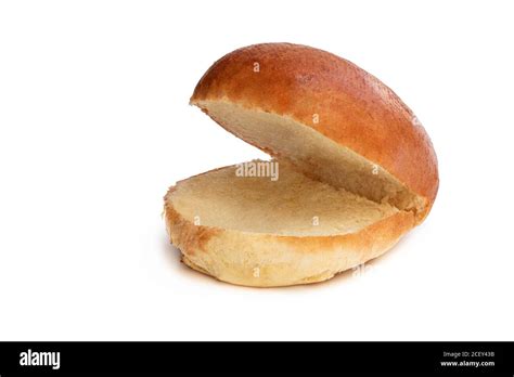 Plain burger bun isolated on white Stock Photo - Alamy