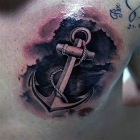 40 Anchor Chest Tattoo Designs For Men - Nautical Ideas