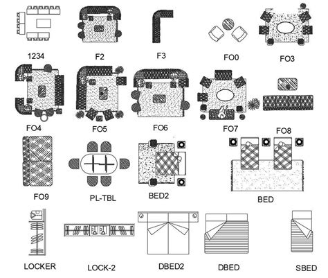 House Furniture Free CAD Blocks - Cadbull