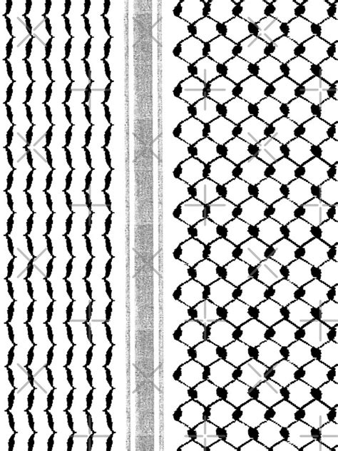 "Palestinian Hatta Kufiya Folk Pattern #2-Black, Palestine Arabic Traditional Keffiyeh Design ...