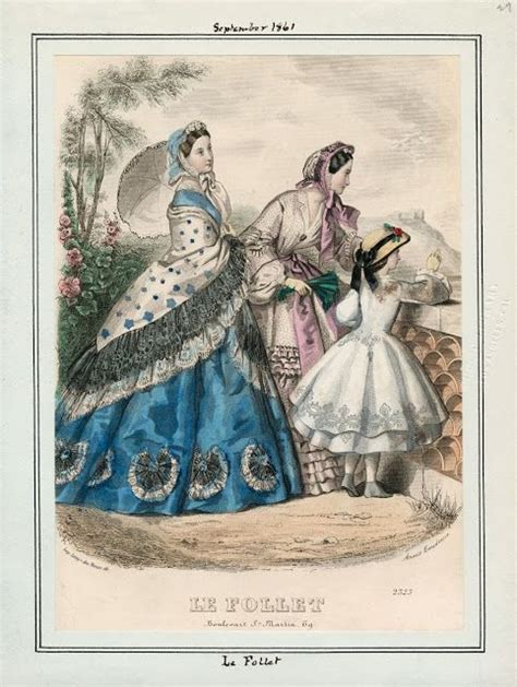 In the Swan's Shadow: Le Follet, September 1861 | Fashion plates, Fashion illustration vintage ...