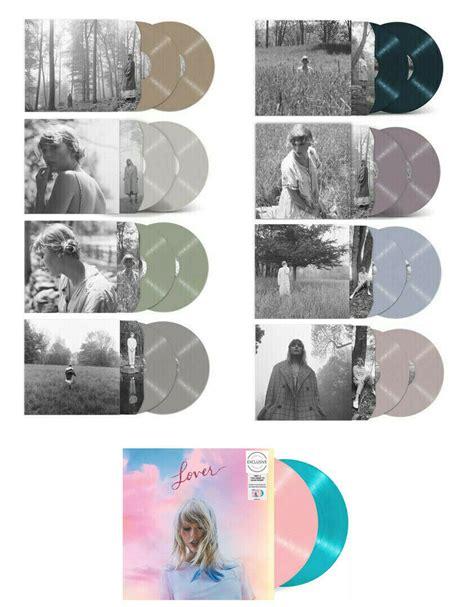 TAYLOR SWIFT Folklore COMPLETE VINYL BUNDLE & LITHOGRAPH SET (All 8 Versions) - Records