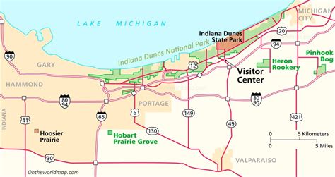 Indiana Dunes Area Map