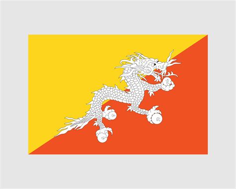 National Flag of Bhutan. Bhutanese Country Flag. Kingdom of Bhutan ...