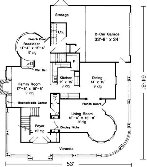 Victorian Style House Plans - 3435 Square Foot Home, 2 Story, 4 Bedroom and 4 3 Bath, 2 Garage ...