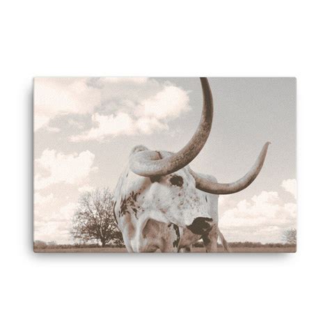 Longhorn Canvas Wall Art Longhorn Steer Print Large Wall - Etsy