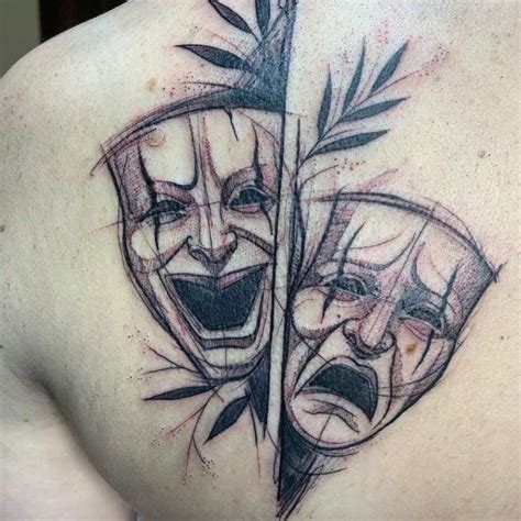 53 Laugh Now Cry Later Tattoo Designs & Mask Ideas - Tattoo Glee