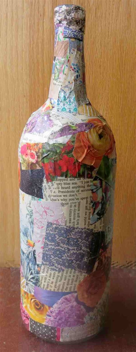 How to Decoupage a Wine Bottle - ThriftShopLife