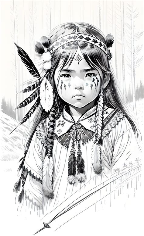 Native American Drawing, Native American Girls, Native American Artwork, Art Drawings Sketches ...