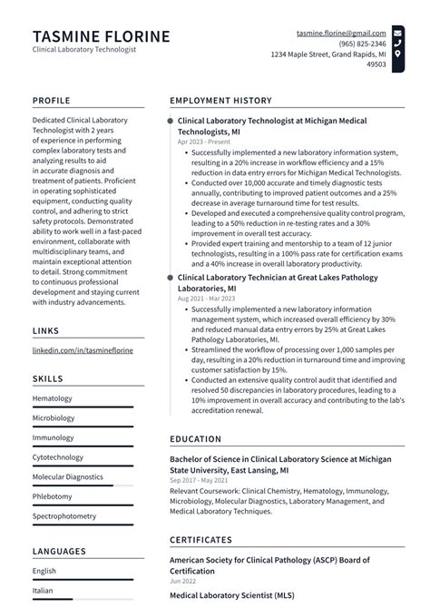 Top 17 Clinical Laboratory Technologist Resume Objective Examples