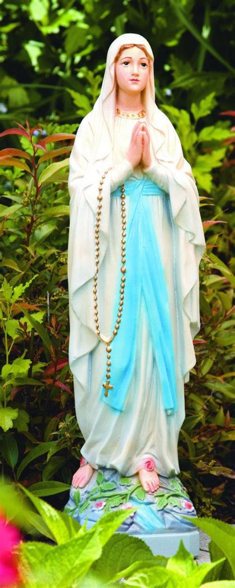 Our Lady Of Lourdes Cement Garden Statue 26.5" High