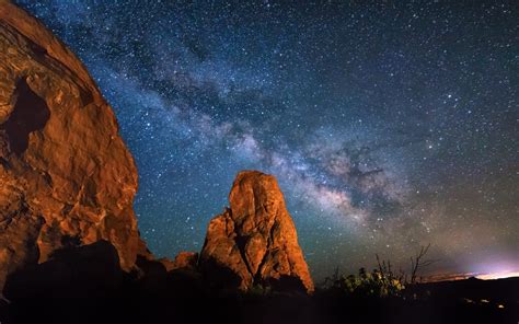 Arches National Park, Utah, night, stars, sky Wallpaper | 1680x1050 ...