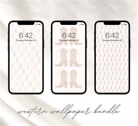 Cowgirl Boots Western iPhone Wallpaper Set of 3 Western Boho - Etsy