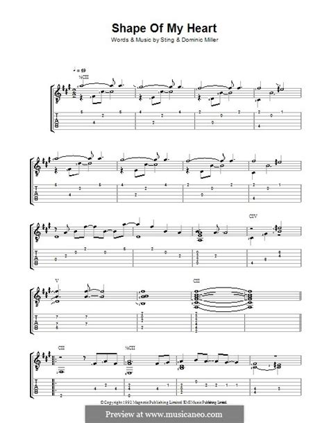 Shape of My Heart by Sting, D. Miller - sheet music on MusicaNeo