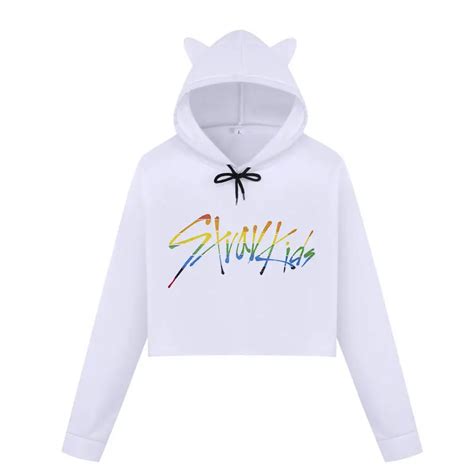 Stray Kids Kpop Korean Hoodies Women Sweatshirts Casual Stray Kids Letter Printed Hoodie Crop ...