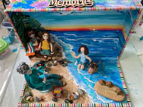 Beach Diorama FOR CUSTOM ORDER, Handmade, Handpainted Beach House Scene ...