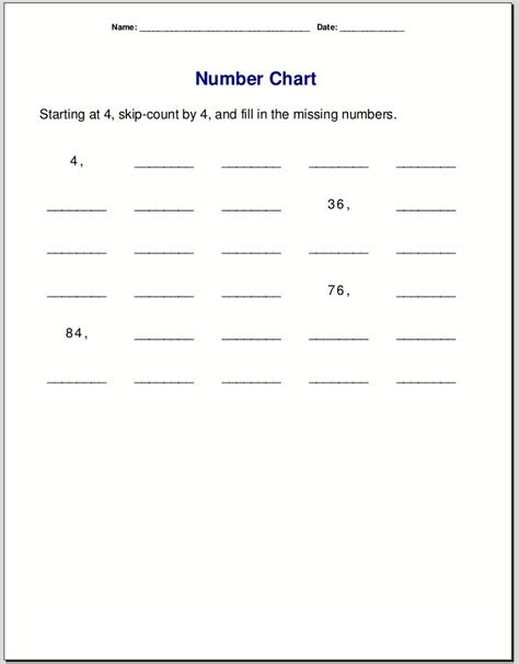 Count by 4s Worksheets for Kids | Activity Shelter