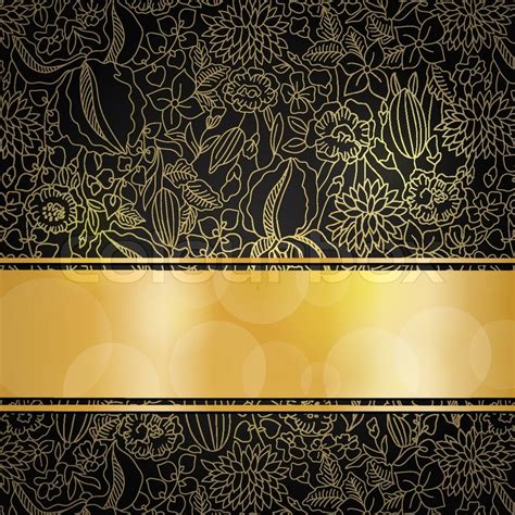 Black Gold Floral Background