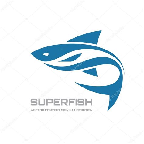 Super fish - vector logo concept illustration. Fish logo. Vector logo ...