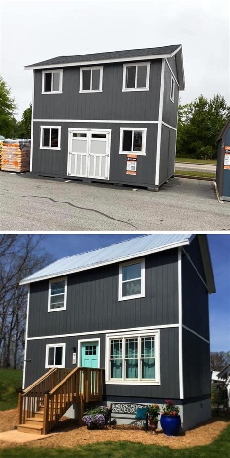 People Are Turning Home Depot Tuff Sheds Into Affordable Two-Story Tiny Homes | Home Design ...