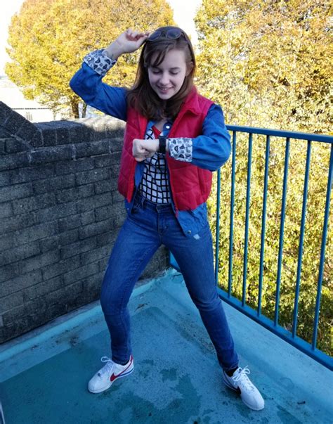 [Self] My female Marty McFly cosplay. The watch is even the correct Casio! : r/cosplay