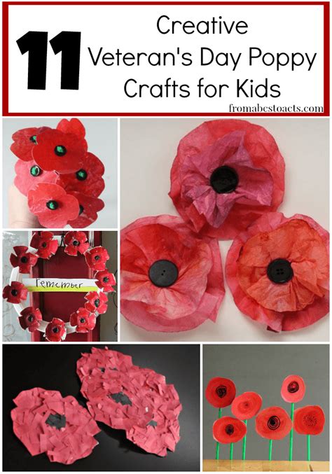 11 Creative Veteran's Day Poppy Crafts - From ABCs to ACTs