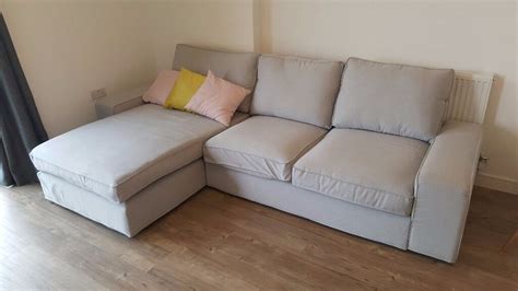 Moving Sale - IKEA Kivik 2 seat sofa with chaise lounge - Ramna Grey | in London | Gumtree