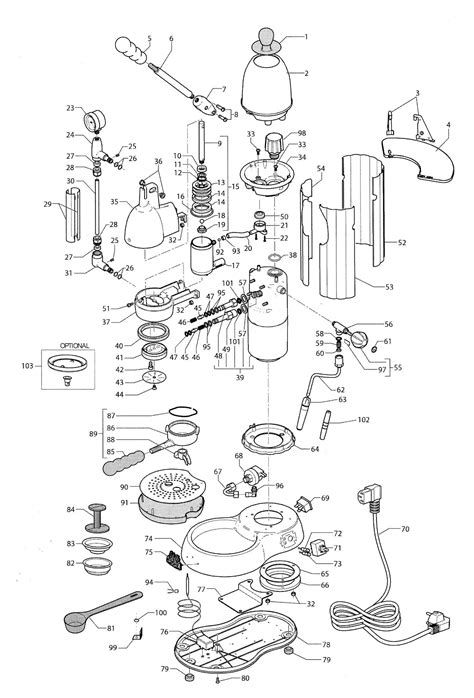 Gaggia Achille Espresso Machine Schematic nel 2023 | Achille, Espresso