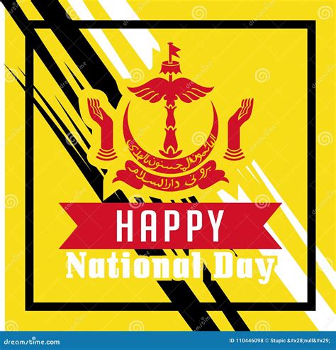 Brunei National Day Illustration Vector Art Logo Stock Vector ...