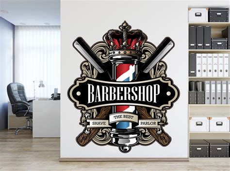 Barber Wall Decal Custom Barber Shop Wall Decor Man Salon - Etsy UK