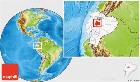 Physical Location Map of Cotopaxi, highlighted country, within the entire country