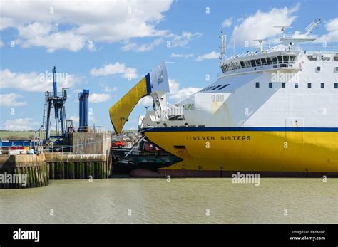 DFDS Seaways ferry at Newhaven Ferry Port in East Sussex England United ...