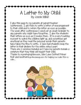 A Letter to My Child! Parent Conference Resource! | Parents conferences ...