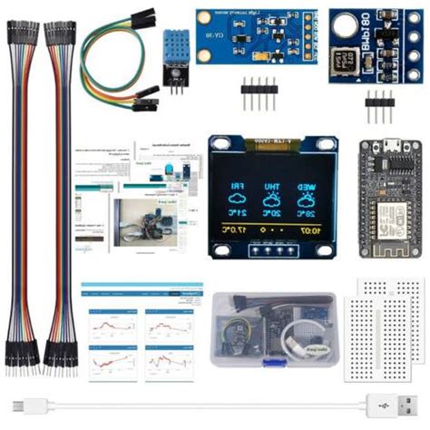 ESP8266 Weather Station OLED IIC YellowBlue Display For