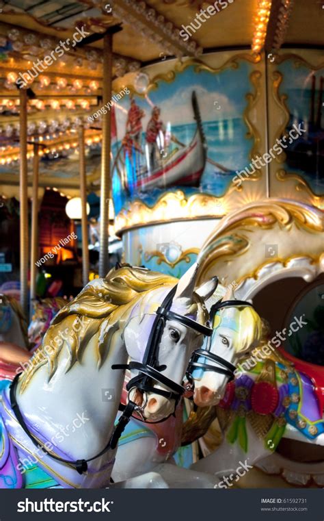 Vintage Carousel Ride In The Theme Park Stock Photo 61592731 : Shutterstock