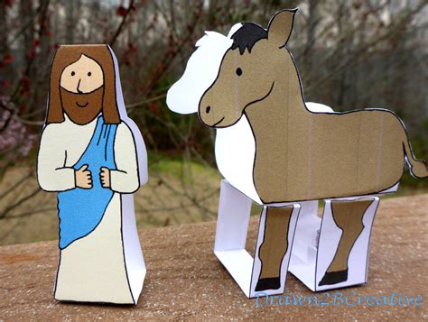 40 Days of Free Lenten Printables: Palm Sunday 3-D Craft - Drawn2BCreative