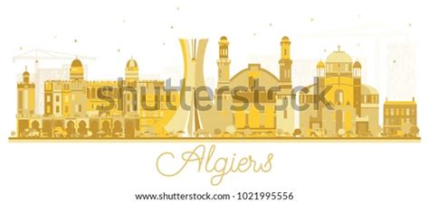 Algiers Algeria City Skyline Golden Silhouette Stock Illustration ...