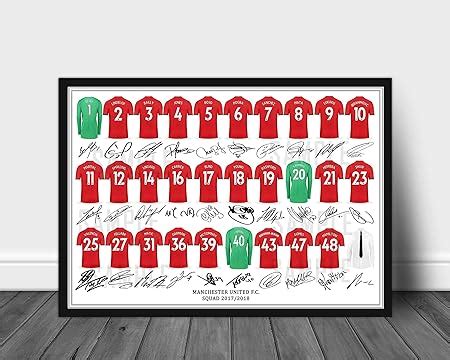 The Signature Shop MANCHESTER UNITED FULL SQUAD TEAM SIGNED PRINTED ...